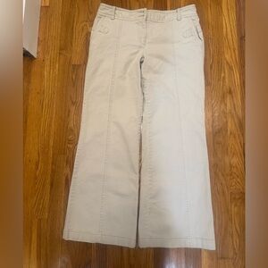 LOFT tan Wide-Leg Pants